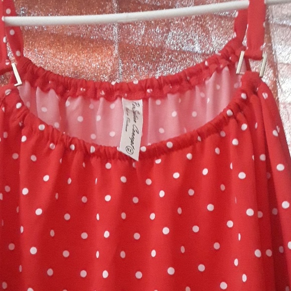 Red poke a dot perception con sleeveless blouse xL - Picture 2 of 4